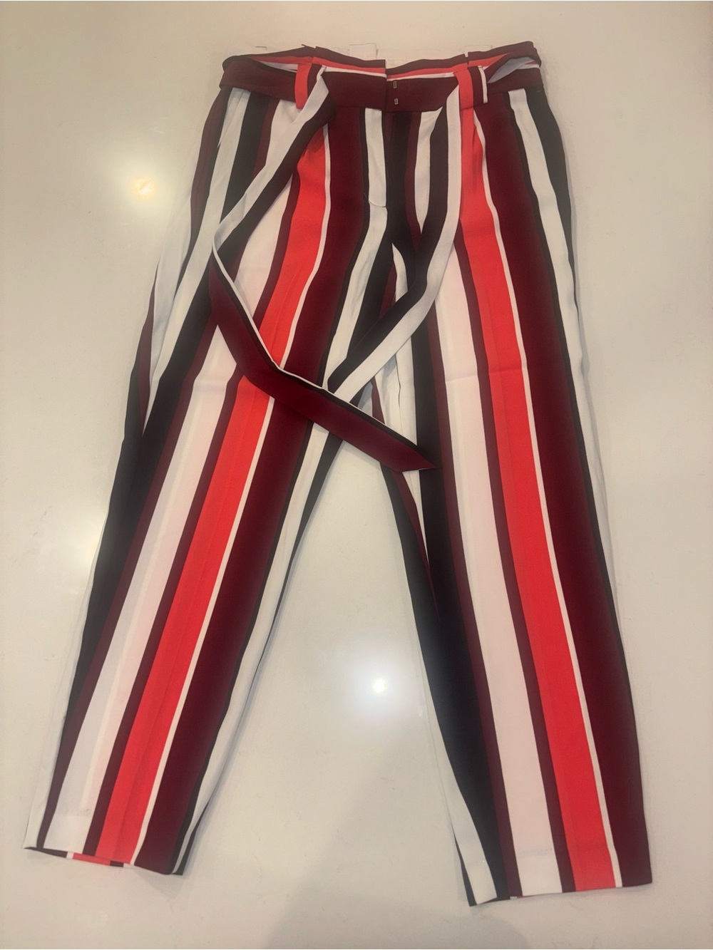 Women’s Express Striped Wide-Leg Tie-Waist Pants Size 6S/6C